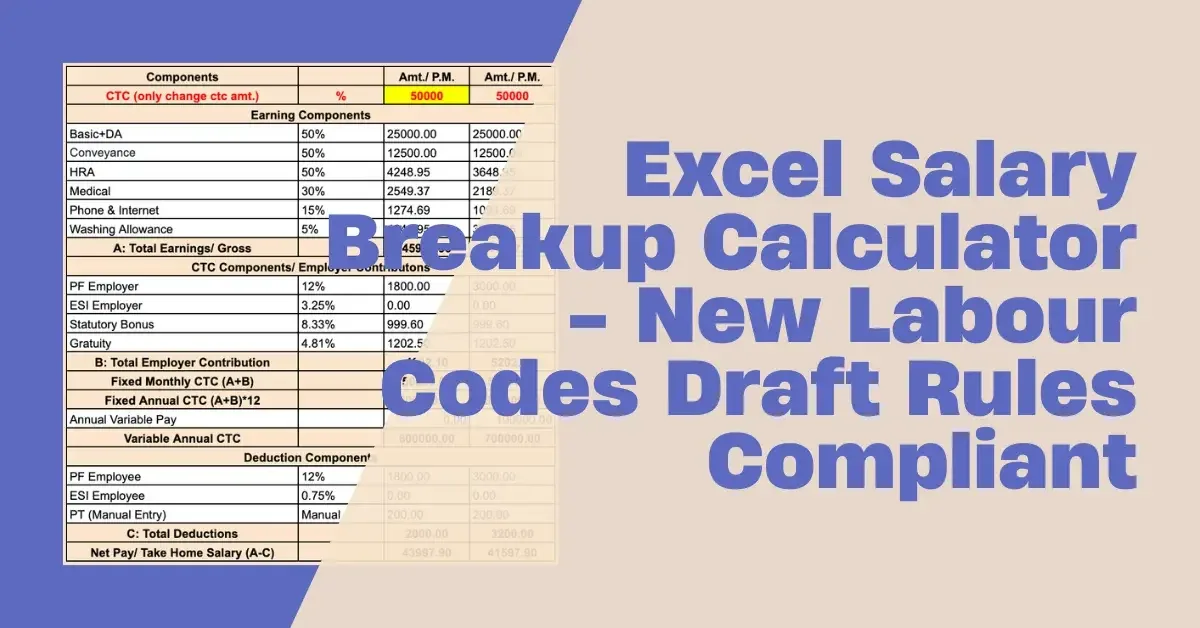 Salary Breakup Calculator | New Labour Codes — Buy Online | HR Calcy