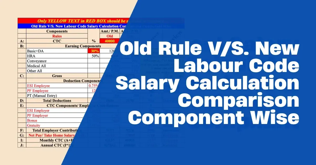Old vs New Salary Comparison Calculator | Excel — Buy Online | HR Calcy