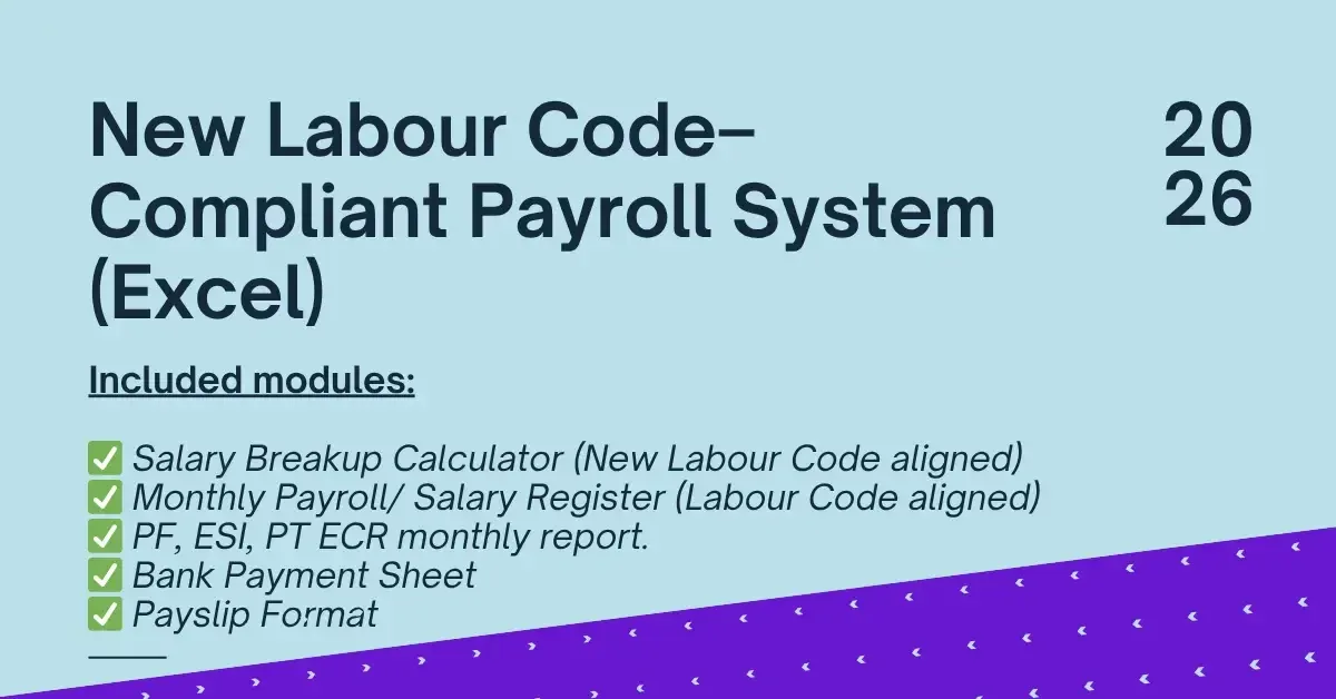 Complete Indian Payroll Excel Workbook | Salary, PF, ESI & Payslip — Buy Online | HR Calcy