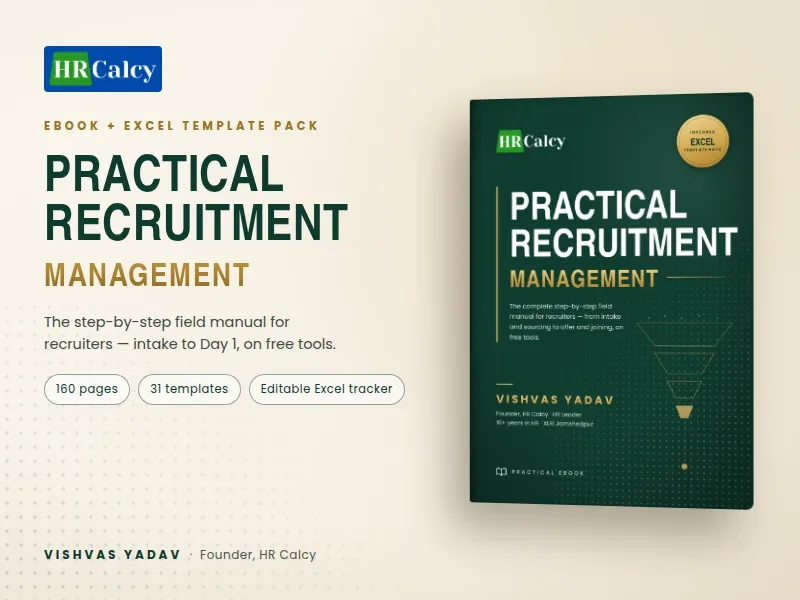 Practical Recruitment Management eBook + Excel Template Pack — Buy Online | HR Calcy